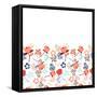 Pattern with Beautiful Peonies and Leaves-vavavka-Framed Stretched Canvas