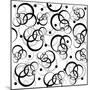 Pattern With Black Circles On White Background-hibrida13-Mounted Art Print