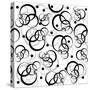 Pattern With Black Circles On White Background-hibrida13-Stretched Canvas