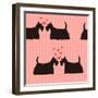 Pattern with Cartoon Dogs.-TashaNatasha-Framed Art Print