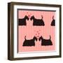 Pattern with Cartoon Dogs.-TashaNatasha-Framed Art Print