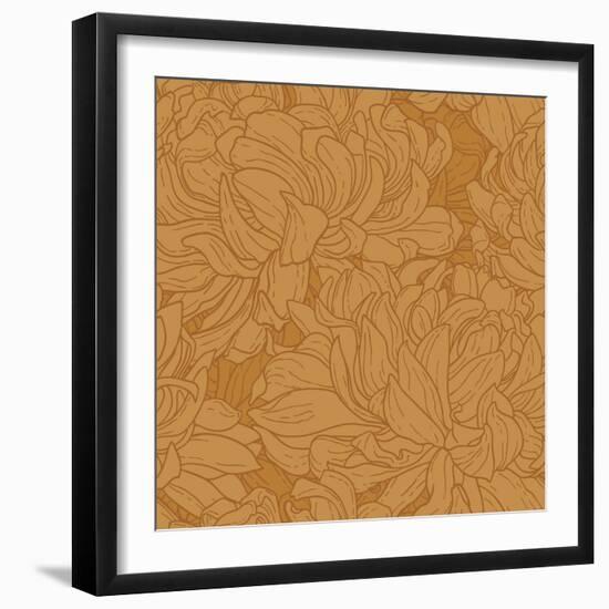 Pattern with Chrysanthemum-jetFoto-Framed Art Print