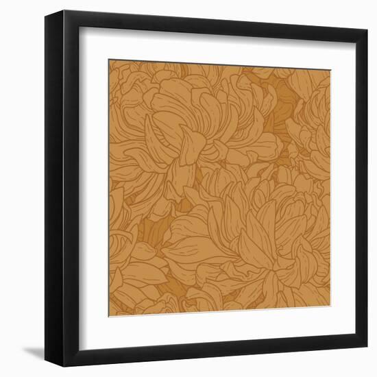 Pattern with Chrysanthemum-jetFoto-Framed Art Print