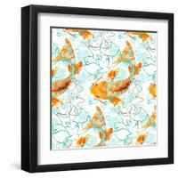 Pattern with Koi Fish-Derenskaya-Framed Art Print