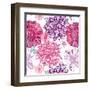 Pattern with Pink Asters and Dahlia-UyUy-Framed Art Print