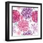 Pattern with Pink Asters and Dahlia-UyUy-Framed Art Print