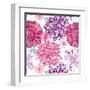 Pattern with Pink Asters and Dahlia-UyUy-Framed Art Print