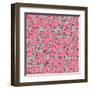 Pattern with Pink Cartoon Cats-Archiartmary-Framed Art Print