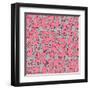 Pattern with Pink Cartoon Cats-Archiartmary-Framed Art Print