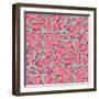 Pattern with Pink Cartoon Cats-Archiartmary-Framed Art Print