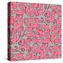 Pattern with Pink Cartoon Cats-Archiartmary-Stretched Canvas