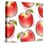 Pattern with Red Apple-Elena Terletskaya-Stretched Canvas