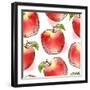 Pattern with Red Apple-Elena Terletskaya-Framed Art Print