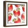 Pattern with Red Apple-Elena Terletskaya-Framed Art Print