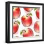 Pattern with Red Apple-Elena Terletskaya-Framed Art Print