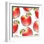 Pattern with Red Apple-Elena Terletskaya-Framed Art Print