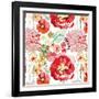 Pattern with Red Flowers-UyUy-Framed Art Print
