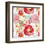 Pattern with Red Flowers-UyUy-Framed Art Print