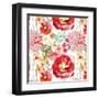 Pattern with Red Flowers-UyUy-Framed Art Print