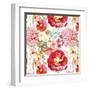 Pattern with Red Flowers-UyUy-Framed Art Print