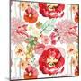 Pattern with Red Flowers-UyUy-Mounted Art Print