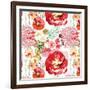 Pattern with Red Flowers-UyUy-Framed Art Print