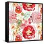 Pattern with Red Flowers-UyUy-Framed Stretched Canvas