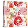 Pattern with Red Flowers-UyUy-Stretched Canvas