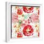 Pattern with Red Flowers-UyUy-Framed Art Print