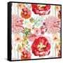 Pattern with Red Flowers-UyUy-Framed Stretched Canvas