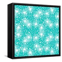 Pattern with Small Flowers, Pompoms or Snowflakes-tukkki-Framed Stretched Canvas