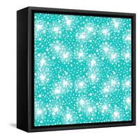 Pattern with Small Flowers, Pompoms or Snowflakes-tukkki-Framed Stretched Canvas