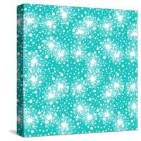 Pattern with Small Flowers, Pompoms or Snowflakes-tukkki-Stretched Canvas