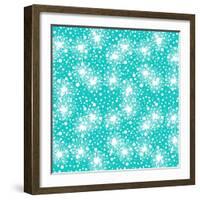 Pattern with Small Flowers, Pompoms or Snowflakes-tukkki-Framed Art Print