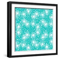 Pattern with Small Flowers, Pompoms or Snowflakes-tukkki-Framed Art Print