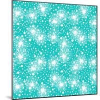 Pattern with Small Flowers, Pompoms or Snowflakes-tukkki-Mounted Art Print