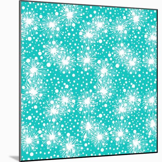 Pattern with Small Flowers, Pompoms or Snowflakes-tukkki-Mounted Art Print