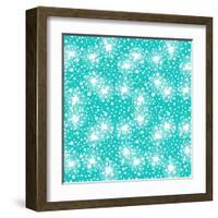 Pattern with Small Flowers, Pompoms or Snowflakes-tukkki-Framed Art Print