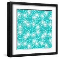 Pattern with Small Flowers, Pompoms or Snowflakes-tukkki-Framed Art Print