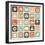 Pattern With Social Media Icons-venimo-Framed Art Print