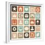 Pattern With Social Media Icons-venimo-Framed Premium Giclee Print