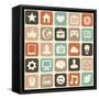 Pattern With Social Media Icons-venimo-Framed Stretched Canvas