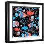 Pattern with Stingray and Fish-Tatiana Korchemkina-Framed Art Print