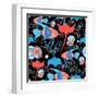 Pattern with Stingray and Fish-Tatiana Korchemkina-Framed Art Print