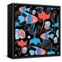 Pattern with Stingray and Fish-Tatiana Korchemkina-Framed Stretched Canvas