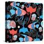 Pattern with Stingray and Fish-Tatiana Korchemkina-Stretched Canvas