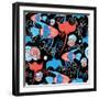 Pattern with Stingray and Fish-Tatiana Korchemkina-Framed Art Print