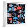 Pattern with Stingray and Fish-Tatiana Korchemkina-Framed Art Print