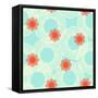 Pattern with Stylized Flowers or Jelly Fishes-tukkki-Framed Stretched Canvas