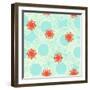 Pattern with Stylized Flowers or Jelly Fishes-tukkki-Framed Art Print